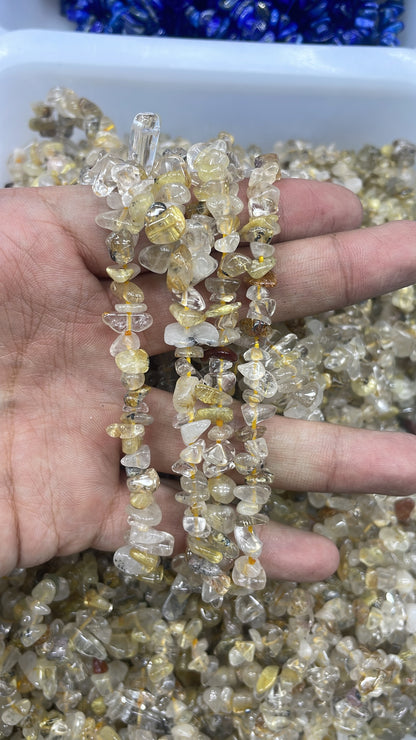 Rutilated Quartz chip bracelets