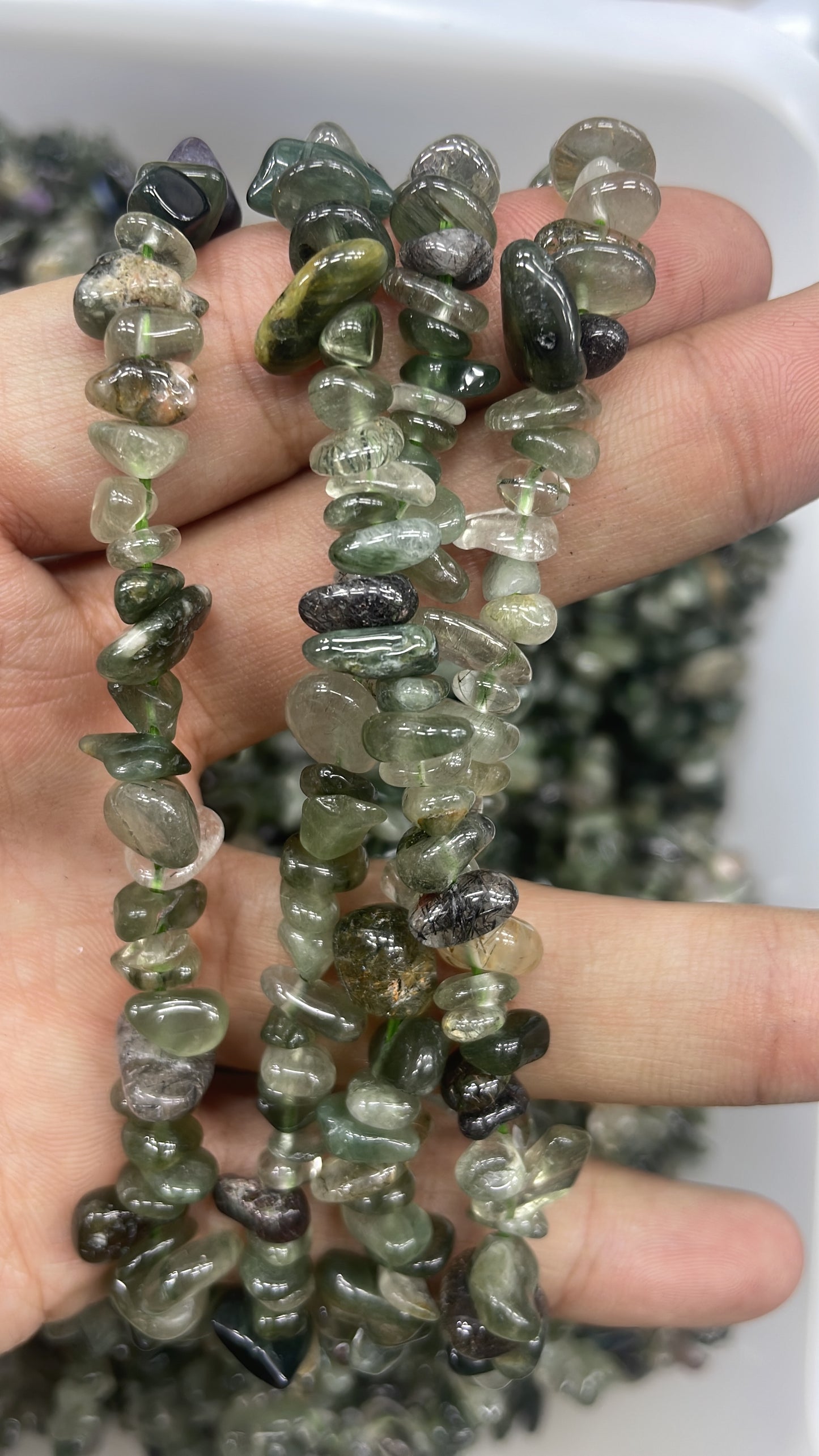 Rutilated Quartz chip bracelets