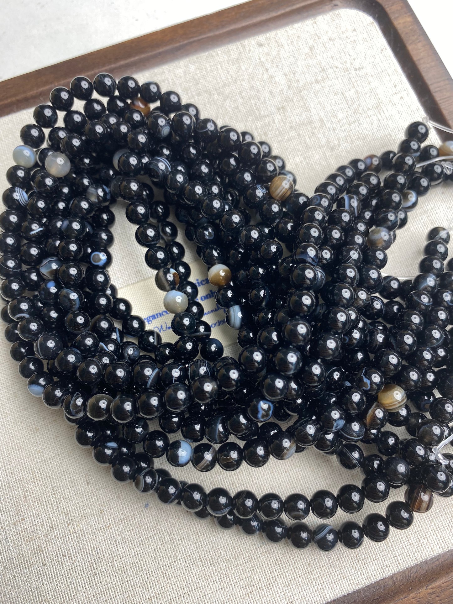 Black Banded agate Black onyx Black agate 6mm