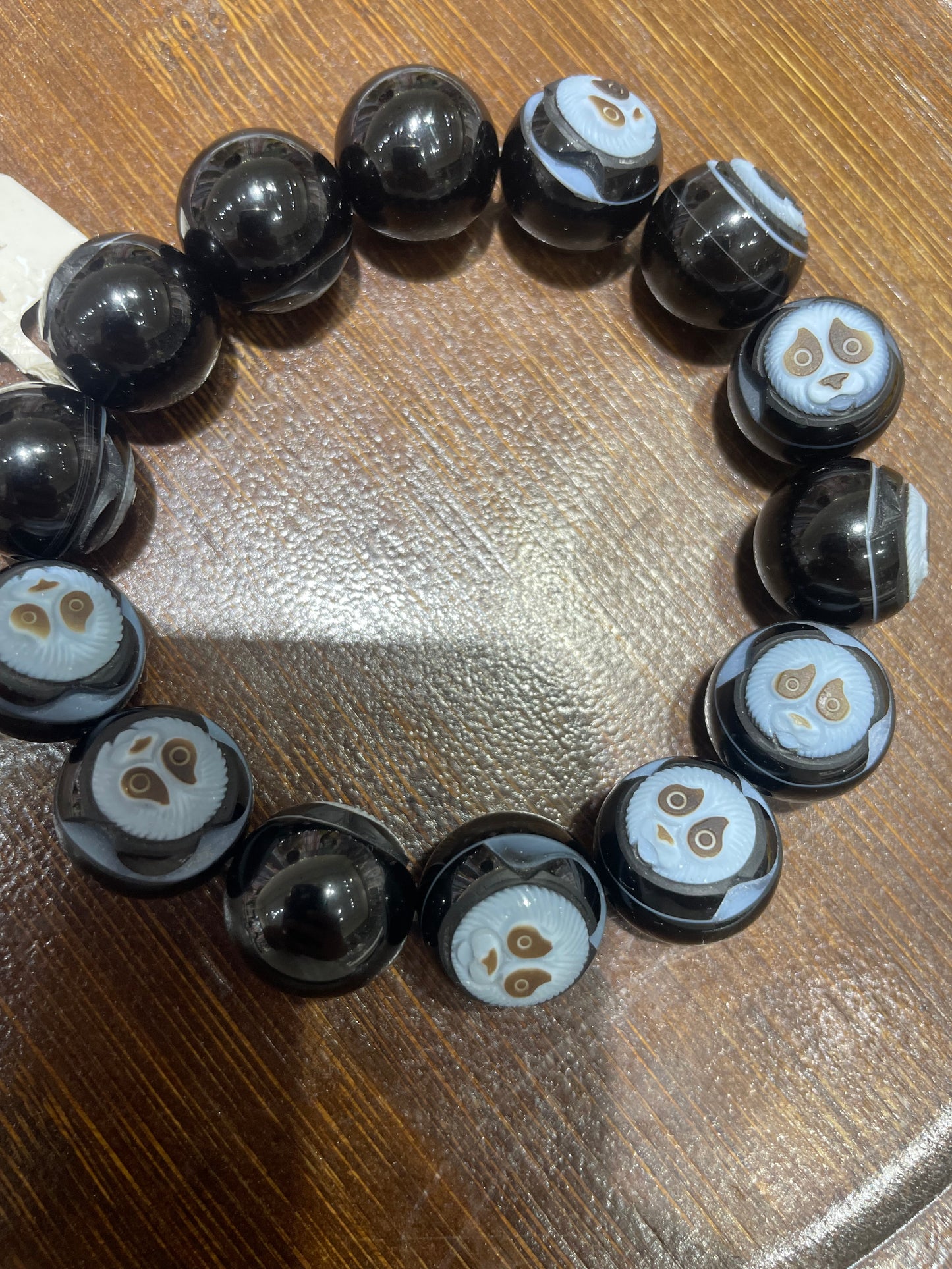 Agate panda carving beads