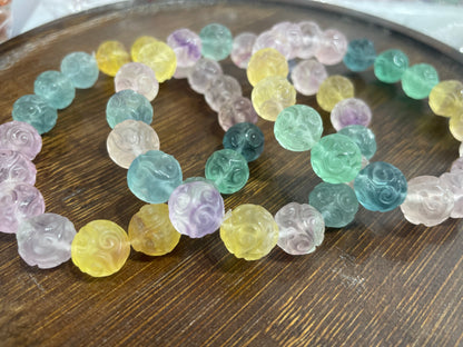 Fluorite luck carved beads carving bracelets