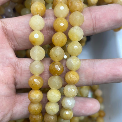 Yellow Jade faced 8mm