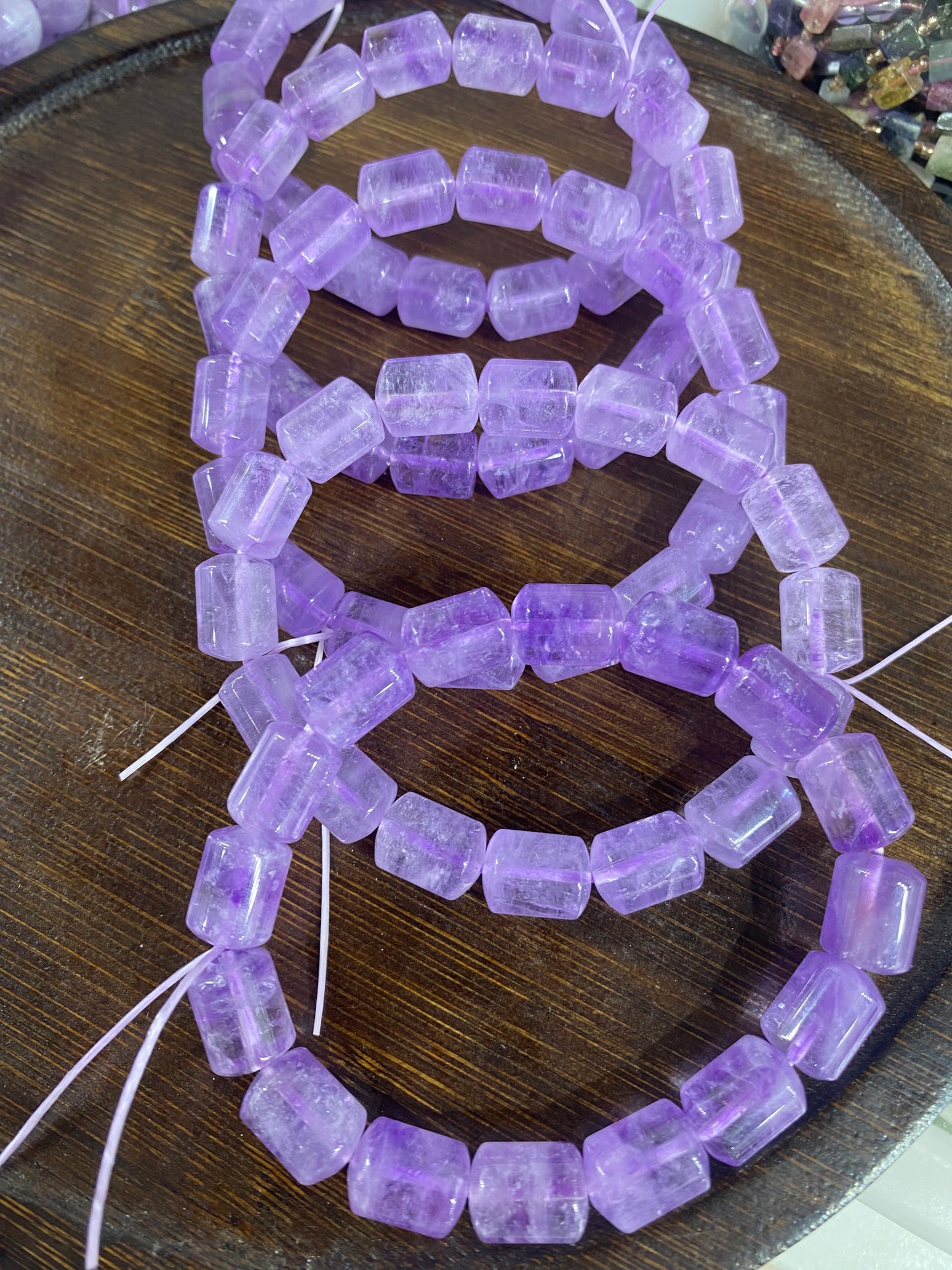 Amethyst barrel Cube bracelet