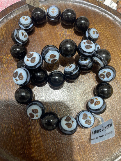 Agate panda carving beads