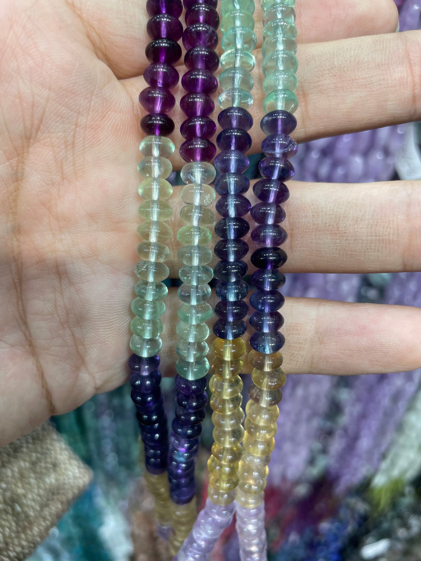 Fluorite donuts 6*4mm Stand