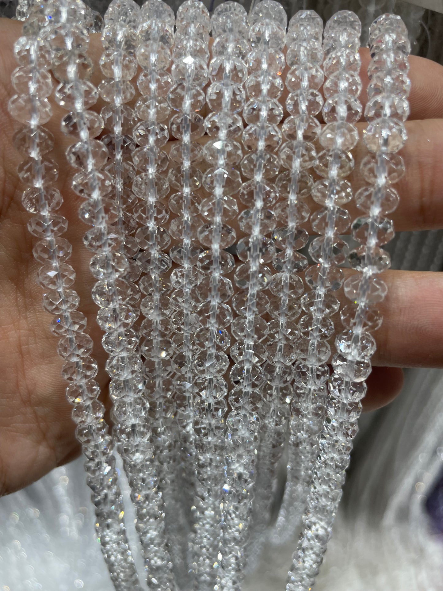 Clear quartz Faced Stand 6*3mm