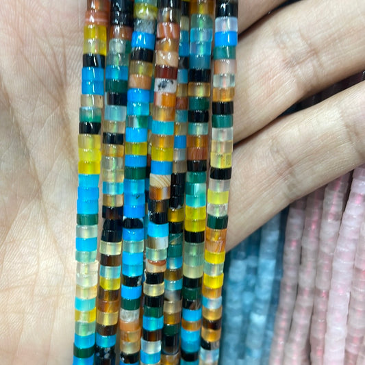 Rainbow agate2*4 donut