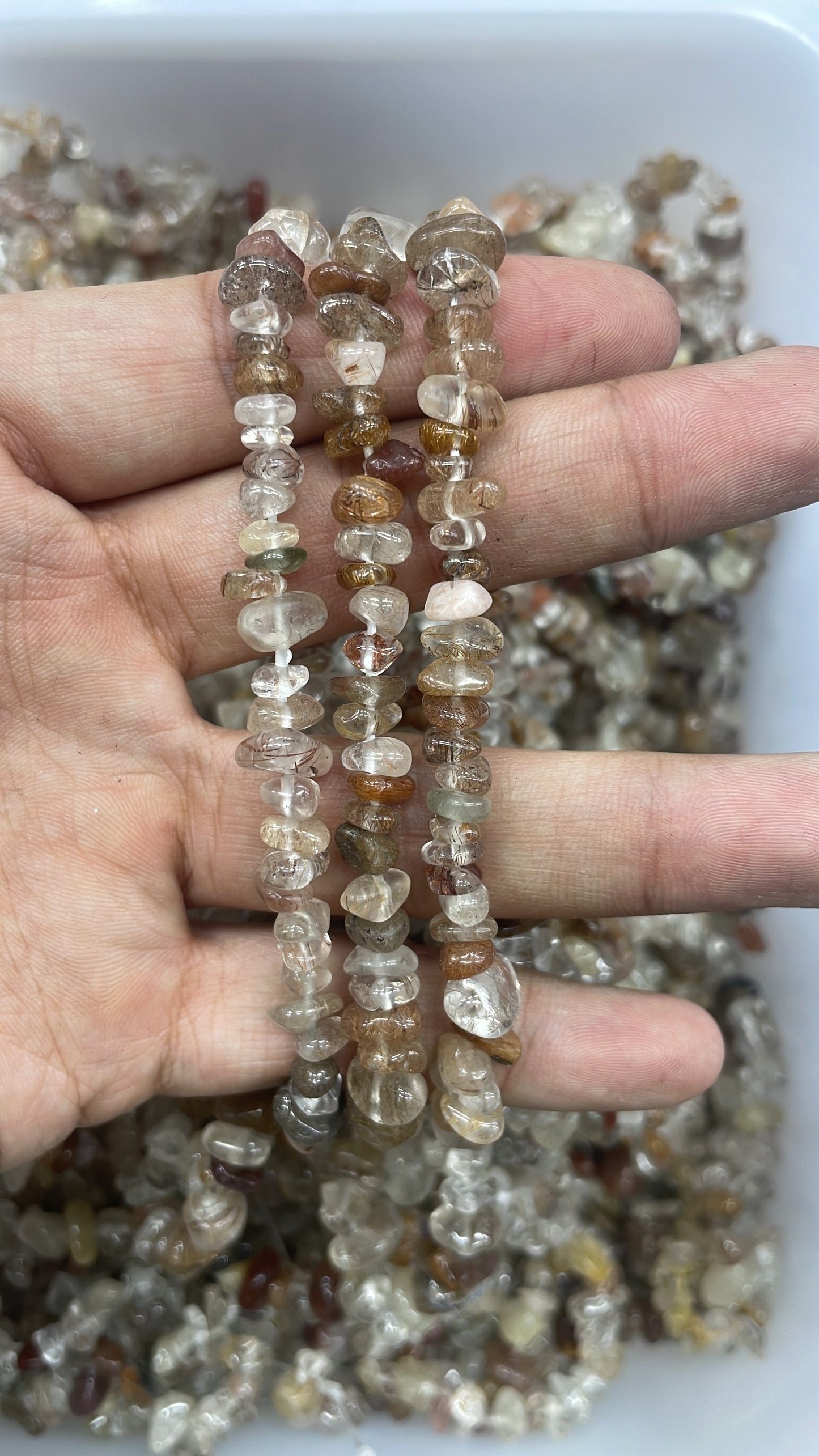 Rutilated Quartz chip bracelets