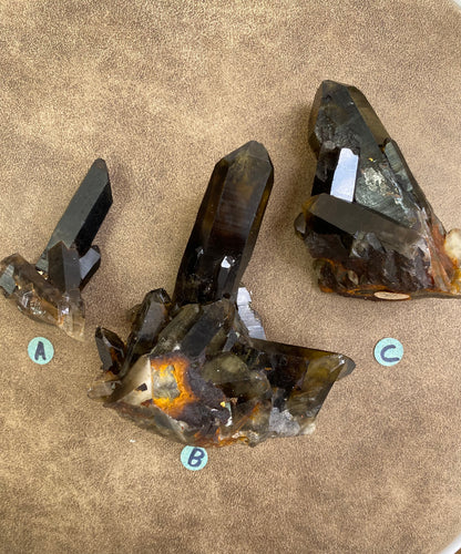 Nature Smoky Quartz Clusters