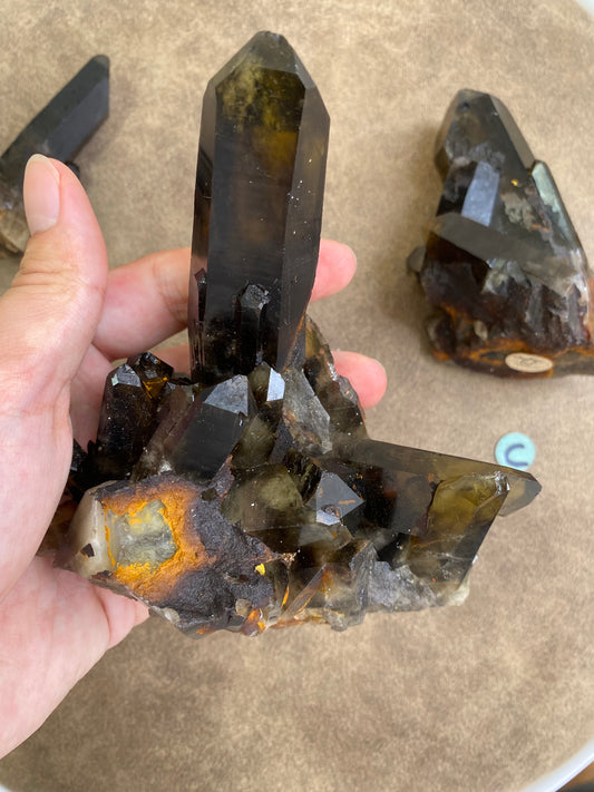 Nature Smoky Quartz Clusters