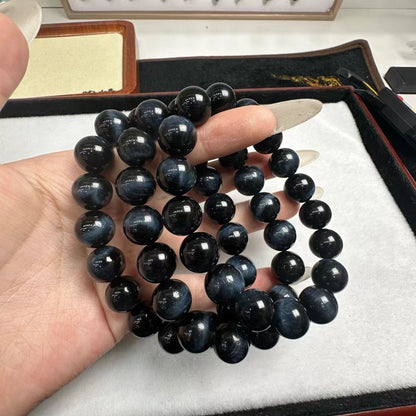 Dreamy Blue Lightning Hawk’s Eye Bracelet Blue Tiger Eye梦幻蓝 闪电鹰眼 国潮新中式 水波纹 转运珠佛珠#好运 虎眼石 手串 男女同款情侣款