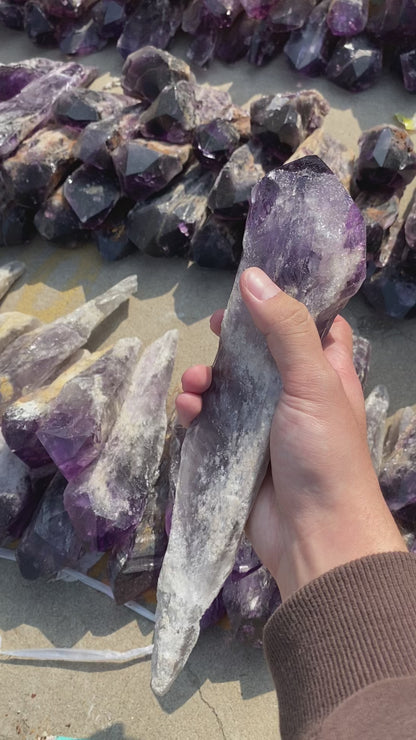 #3-Natural Brazilian Amethyst RAW WANDS(50%OFF only for 3 Days)